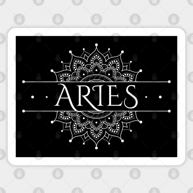 Aries Mandala Sticker by Mazzlo Shop